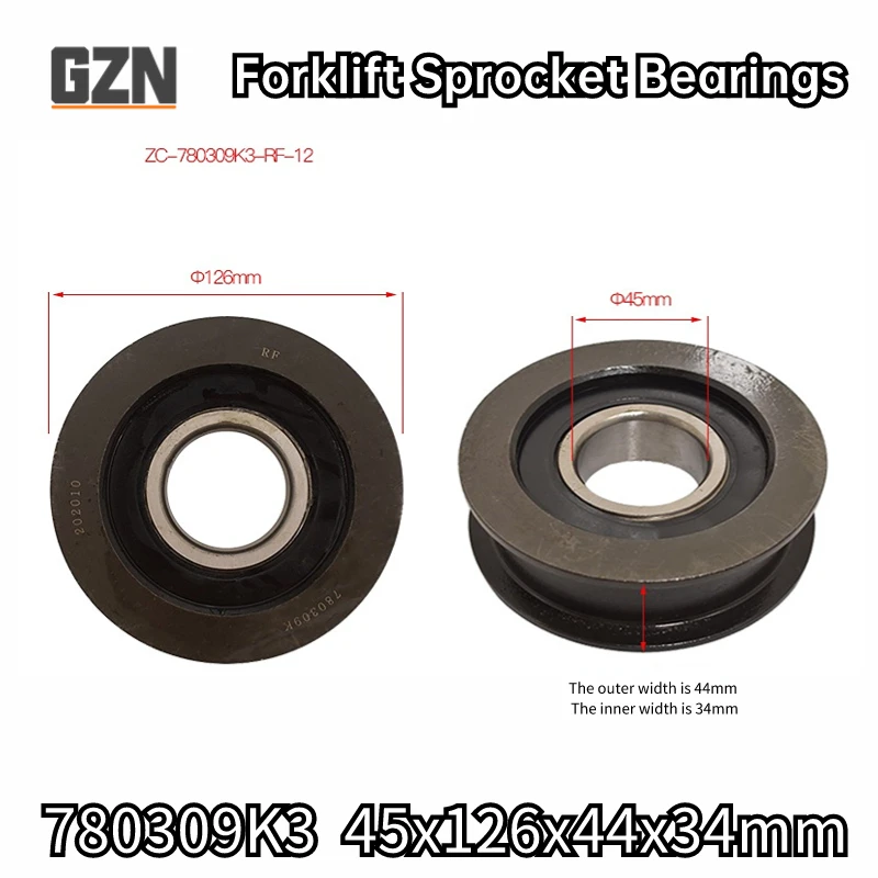 

1PCS 780309K K3 K6 45x126 45x120mm Forklift Sprocket Bearing Full Range of Sprocket Bearing Chain Bearing Groove Wheel