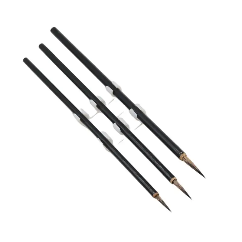 New.3Pcs/set Chinese Calligraphy Brushes Hook Line Brush Set Fine Detail Paint Brushes For Watercolor Calligraphy Art Painting