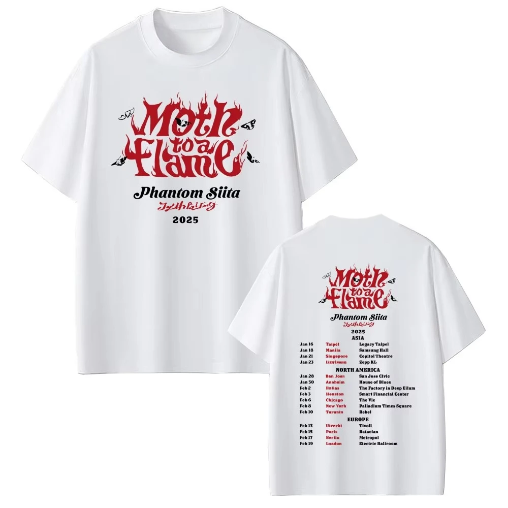 Ado Moth To A Flame Phantom Siita 2026 summer T-shirt Unisex Fashion Japanese Pop Music Tshirt Unisex Casual Cotton Vintage Top