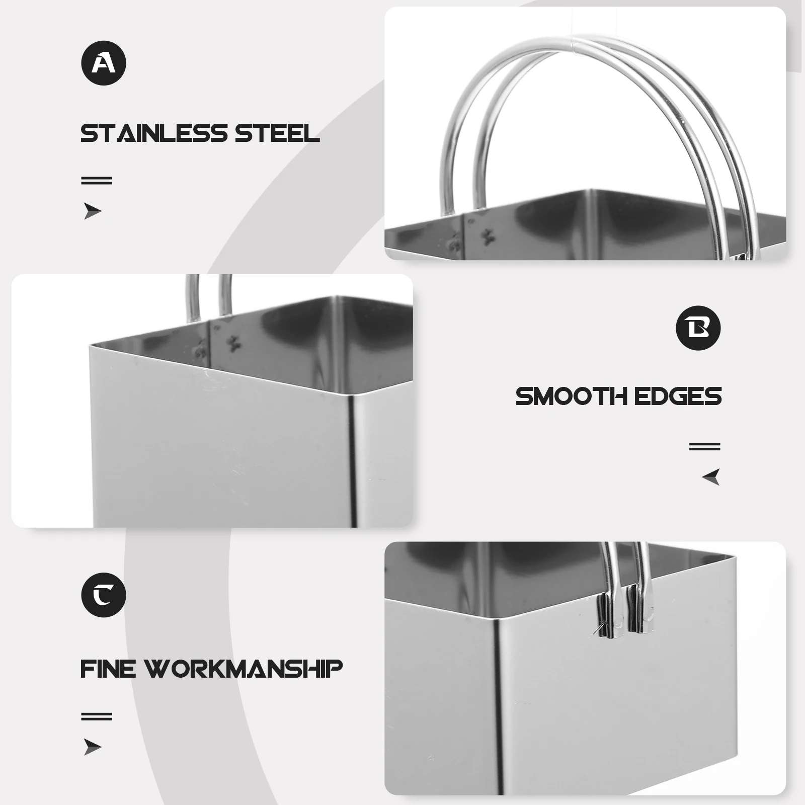 

5Pcs Square Stainless Steel Cookie Cutter Set Strong Wear Resistant Baking Mold for Home Kitchen Restaurant Creative Cookie