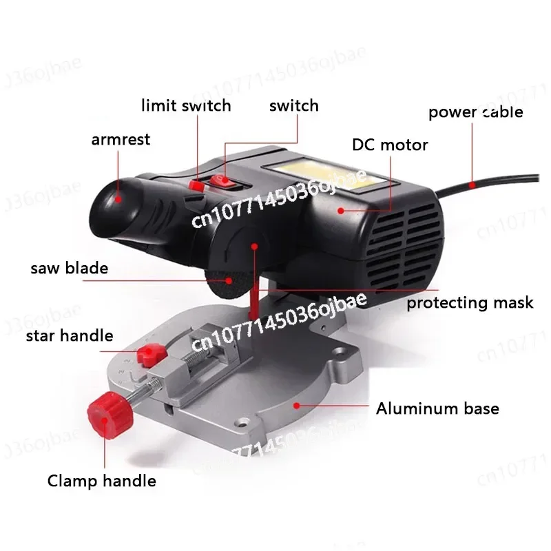 High Torque Power Strong Metal Glass Iron Aluminum Profile Cutting Machine Micro Desktop DC Cutting Machine