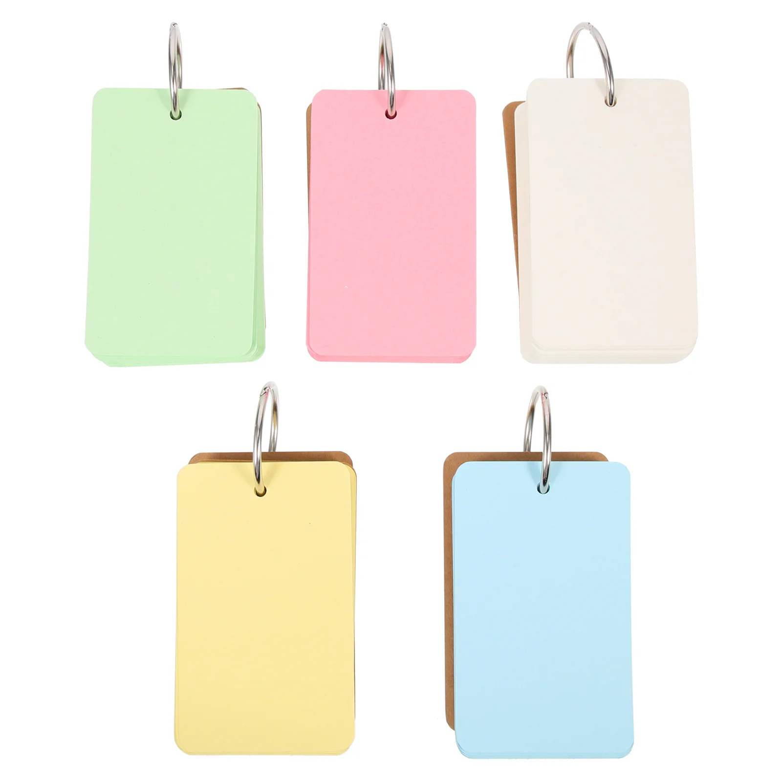 5 Pcs Card Stock Writing Flash Cards DIY Flashcards Notepads Punch Hole Practical Memory Blank Paper Portable Student