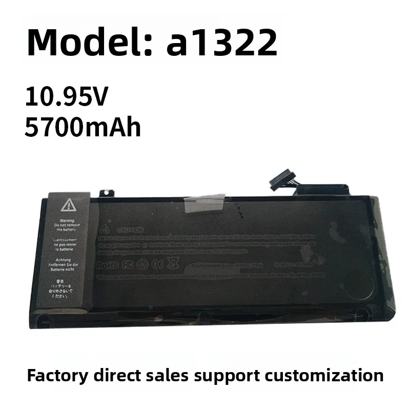 10.85V 5700mAh A1322 Replacement Laptop Battery Compatible with A-p-p-l-e MacBook Pro 13 Inch A1278 2009-2012