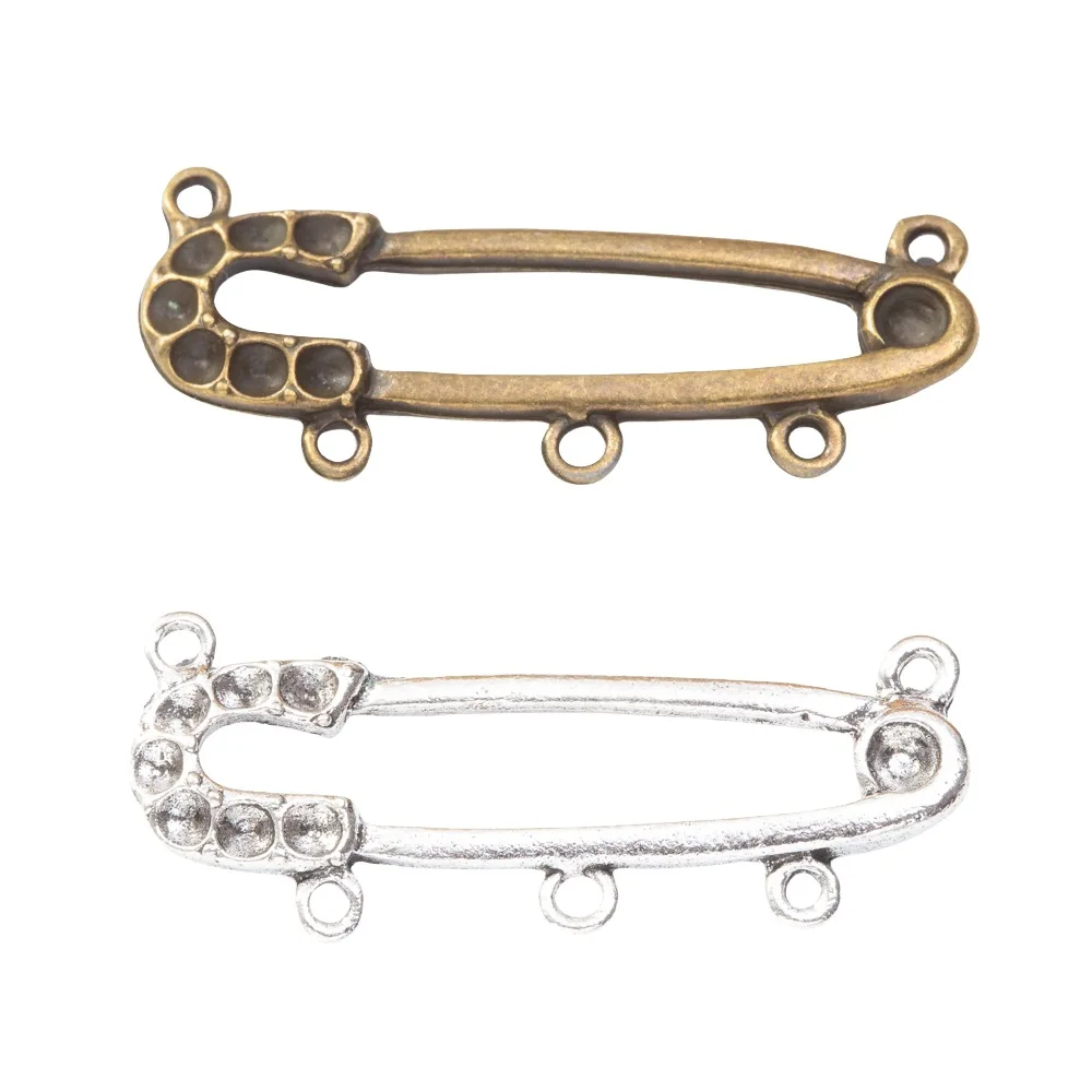 

50pcs/lot DIY Mix Jewelry Accessories Alloy Retro Brooch Shaped Connector Pendant For Charms Phone Bracele