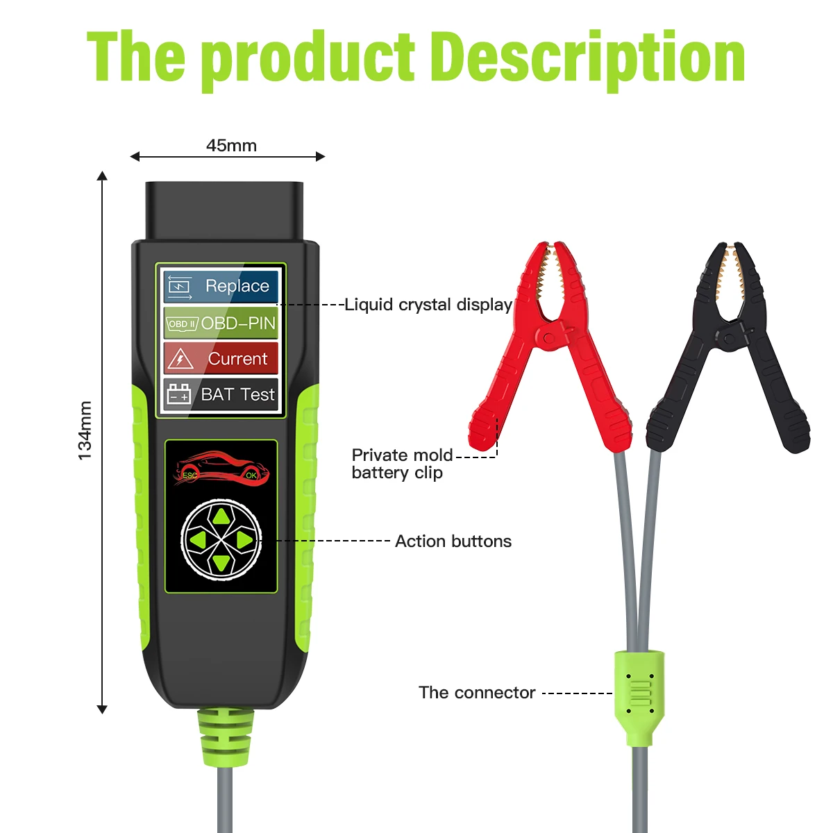 JDiag BT400 Automotive OBD2 Scanner Electrical Battery Tester Circuit Analysis 12V 24V Voltage Leakage Test Car Diagnostic Tool