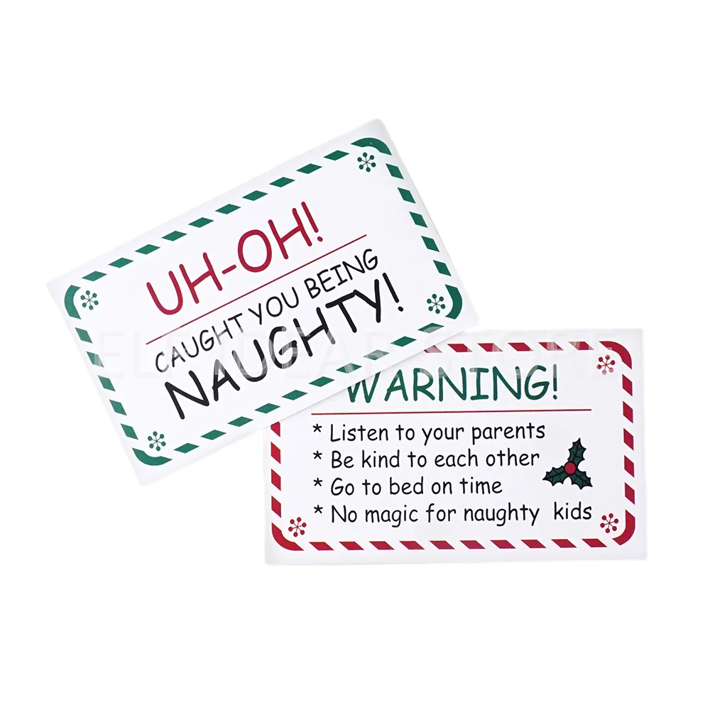 Christmas Fun Holiday Decoration for Kids Elf Naughty List Warning Sign Perfect for Festive Display