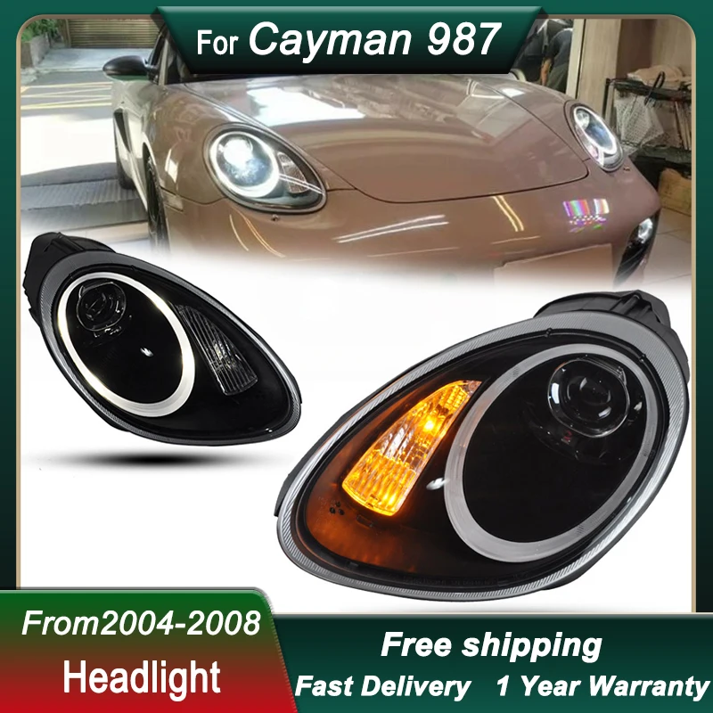 

Стайлинг автомобиля фары для Porsche Cayman Boxster 987 2004-2008 новый стиль полная искусственная головка DRL Передняя лампа в сборе