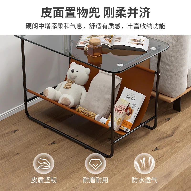 Sofa side cabinet coffee table light luxury modern small size bedroom bedside mini round  corner  storage side