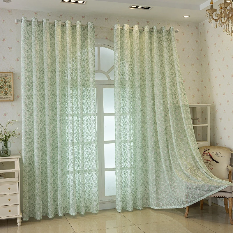 Luxury Beaded Lace Curtains Opaque White Gauze Elegant Curtains Living Room Custom Size Bedroom Blackout Decor Fashion