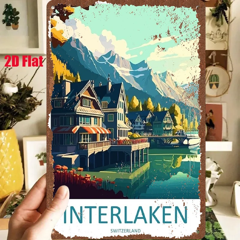2D Flat - 1pc 2D[Flat] Metal Sign Retro Tin Painting 