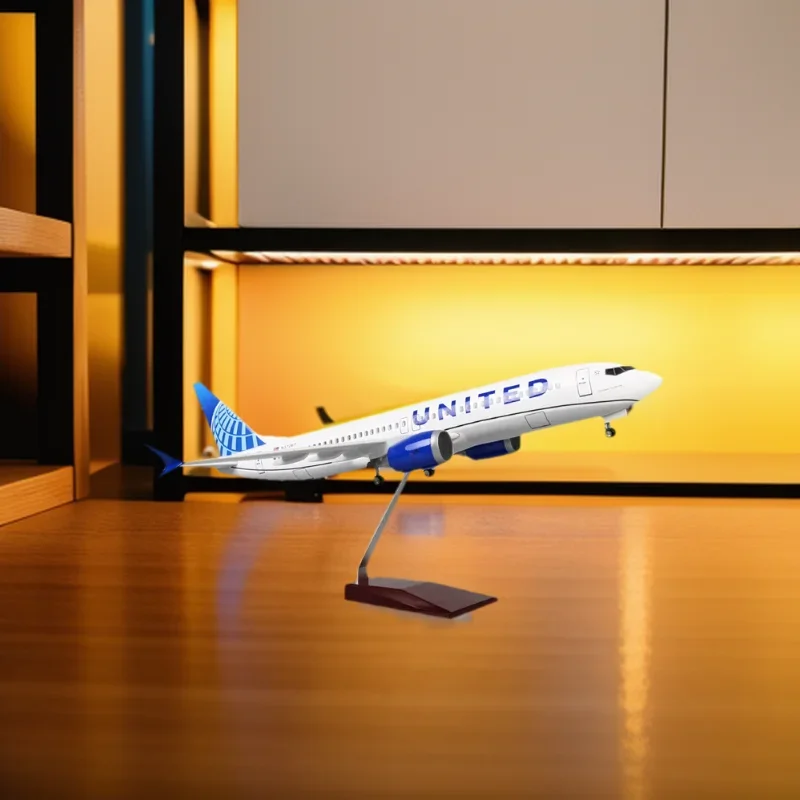 

Model Plane Toy 737Max United Airlines 47CM Scale Airplane Model Aircraft With Landing Kits To Build For Ornaments Accessories