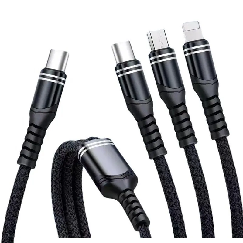 

PD 66W 3 In 1 Fast Charging Cable For Xiaomi iPhone Poco Micro USB Type C Charger Cord Multiple Usb C Charging Wire Line