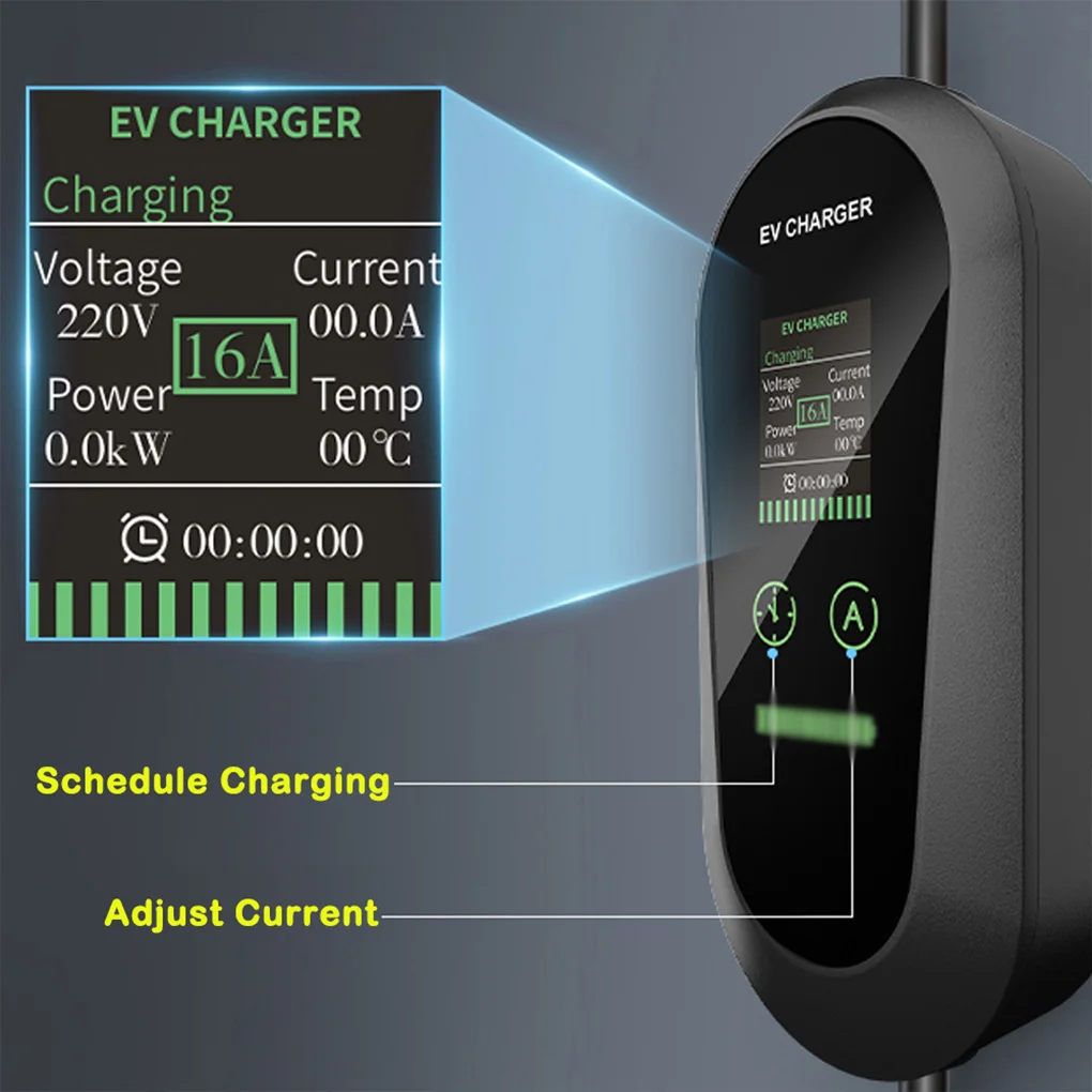 Портативное зарядное устройство для электромобилей Type2 7 кВт, 32 А, 5 м, 3-контактное автомобильное зарядное устройство EVSE, разъем CEE для электромобиля, кабельный адаптер 13 А, Великобритания