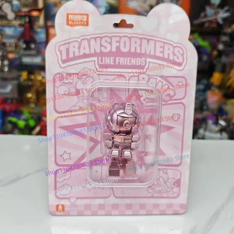 blokees-optimus-prime-x-brown-bear-modele-electroplaque-rose-en-edition-limitee-ornement-decoratif-jouet-de-dessin-anime-cadeau
