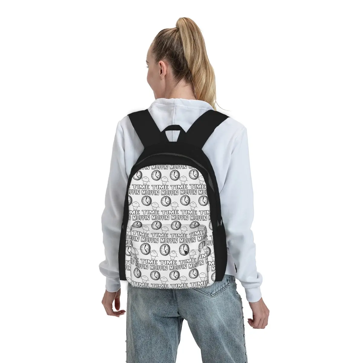 

It Is Muffin Time (With Text) Backpack Student BookBag Children School Bag Computer Shoulder Bags for Men Women