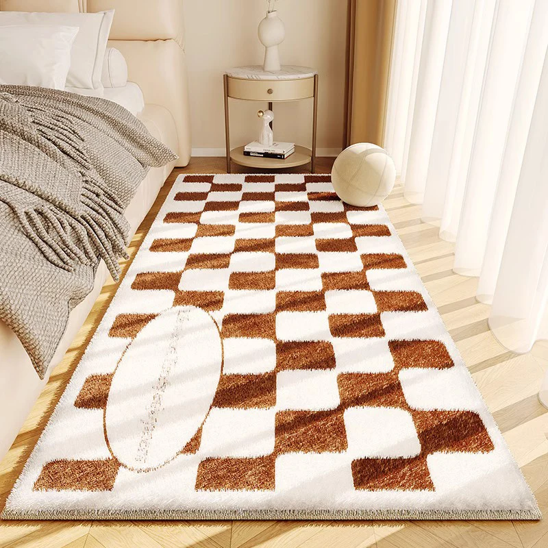 Minimalist Bedroom Plush Carpet Soft Fluffy Washable Floor Mat_voghion.com