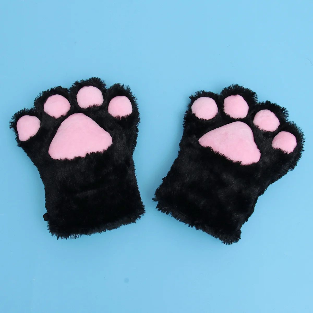 5 個の猫の足手袋セット ファッショナブルなパーティーコスプレアクセサリー 仮面舞踏会フェスティバルギフトに最適 風変わりな日常コスチューム