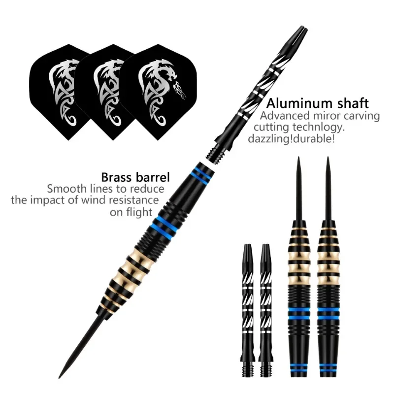 Quality 6 PCS Professional White/BLACK Darts with Free Case 25g Steel Tip Darts Iron Copper Barrel for Indoor Game Sports