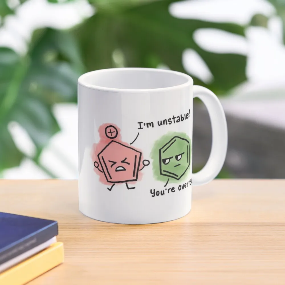 You Re Overreacting Chemistry Puns Class  Mug Photo Handle Round Cup Coffee Tea Picture Simple Image Drinkware Gifts Printed