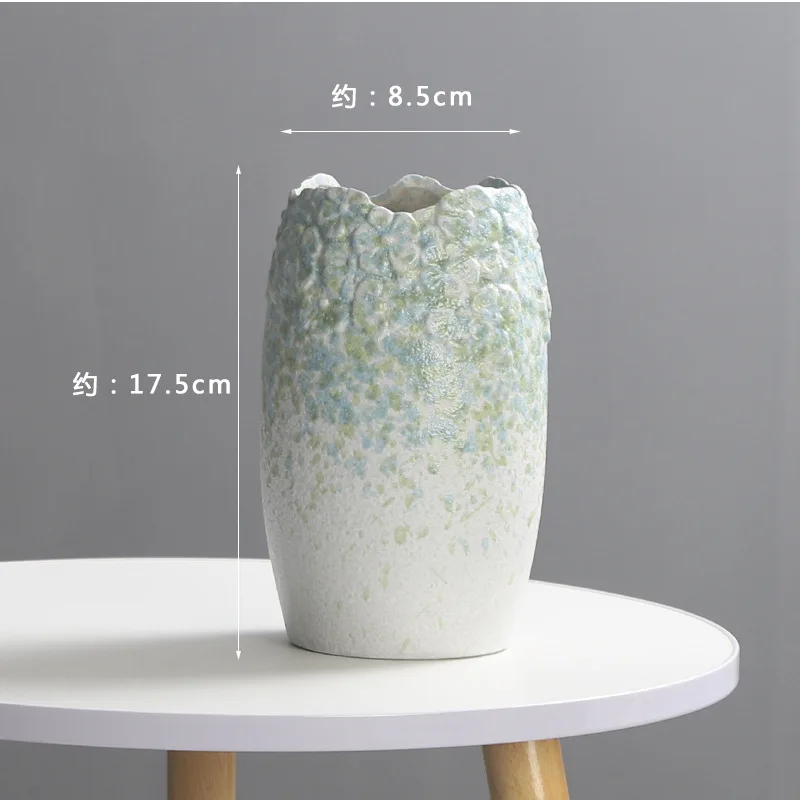 

YFY non-porous new Chinese ceramic vase, home furnishing, living room decoration ornament, entrance dried flowers with flowers