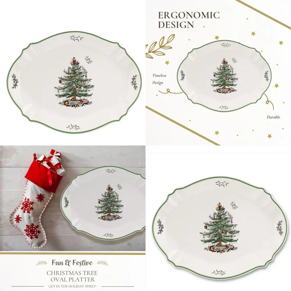 

17 Large Oval Porcelain Serving Platter - Ideal for Meat, Fruit, and Baked Goods - Microwave & Dishwasher Safe - Elegant Everyda
