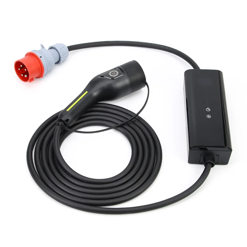 11KW 16A 3 Fase Type2 EV Draagbare Oplader EVSE Oplaaddoos Elektrische Autolader CEE Plug Elektrische Voertuig Oplader