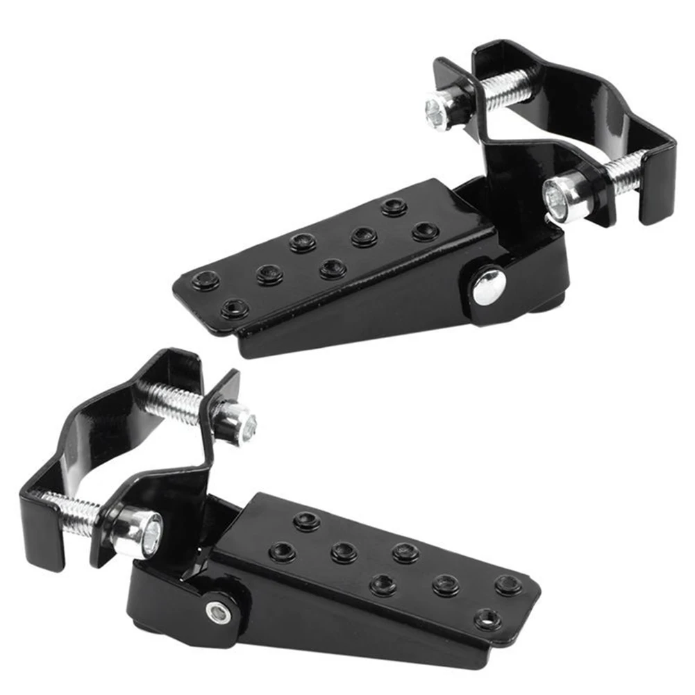 

Pair of Steel Bicycle Foldable Fork Foot Step Pegs with Adjustable Width Fit for Bike Forks Diameter 24mm to 38mm Chrome Finish