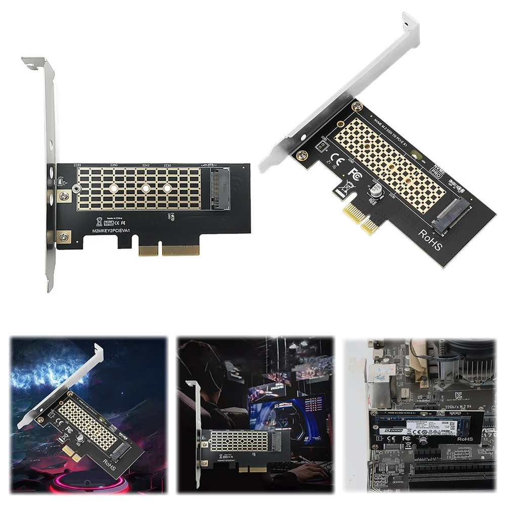 

Карта адаптера M.2 NVME SSD к PCIe 3.0 X1 M Key 8 Гбит/с SSD Карта расширения PCIE X1 Конвертер PCIe NVMe SSD для настольных ПК