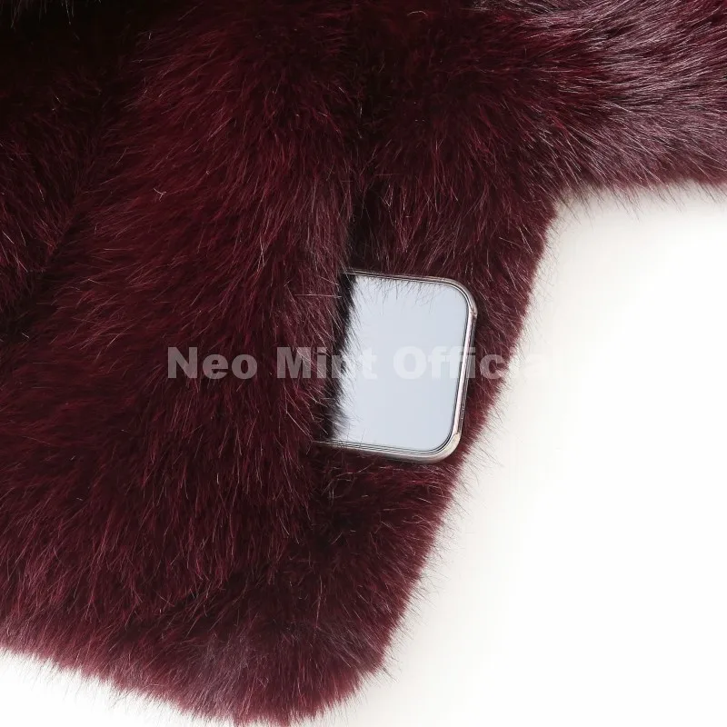 Neo Mint Winter 2025 Trendy Brown Obsession Cropped Shawl Collar Faux Fur Coat Women Jacket Chic Girls Brand Fox Fur Outerwear