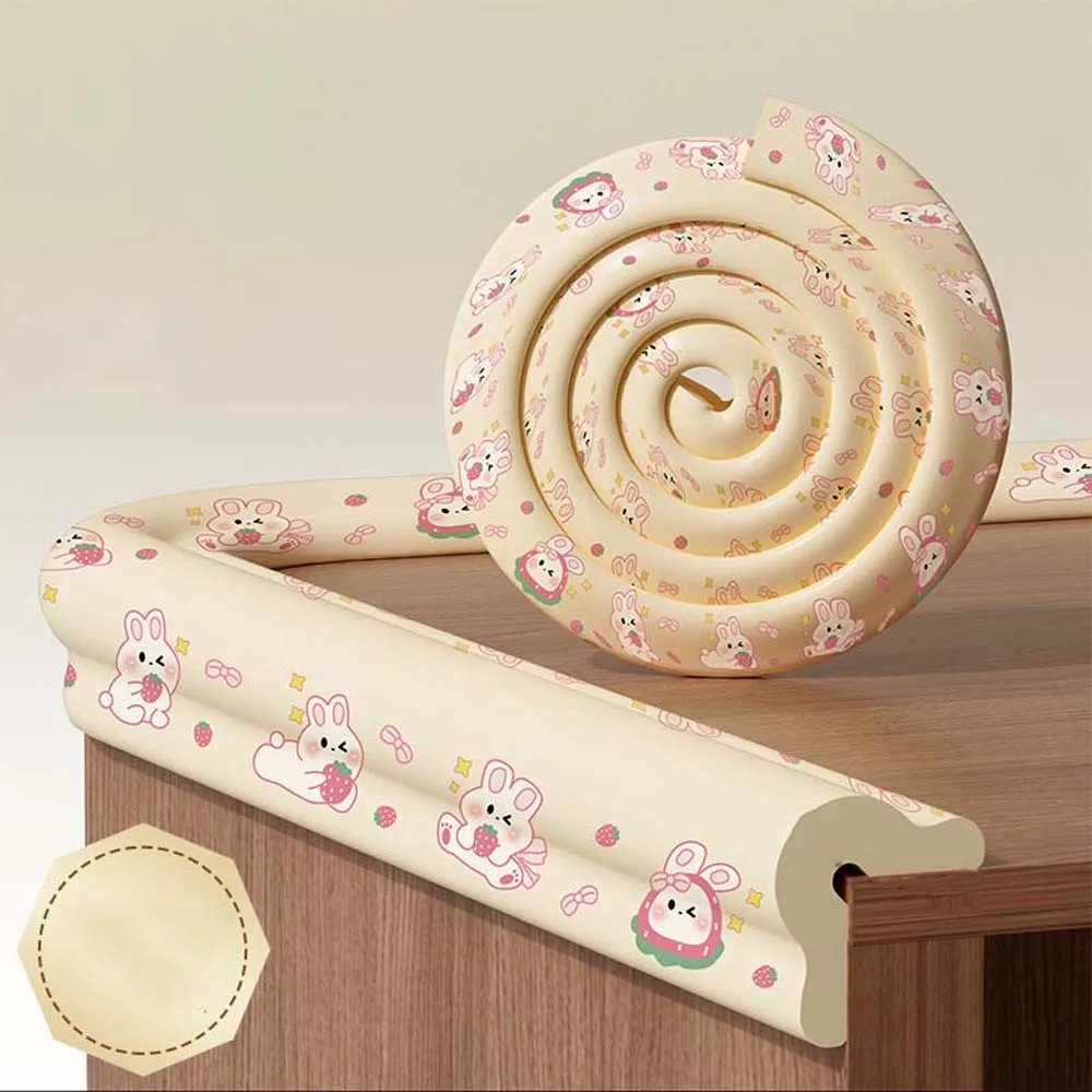 شريط ناعم مضاد للتصادمات للأطفال شريط كرتوني على الوجهين NBR حافة زاوية وردية بدون أثر حماية ضد الاصطدام زاوية Gravida