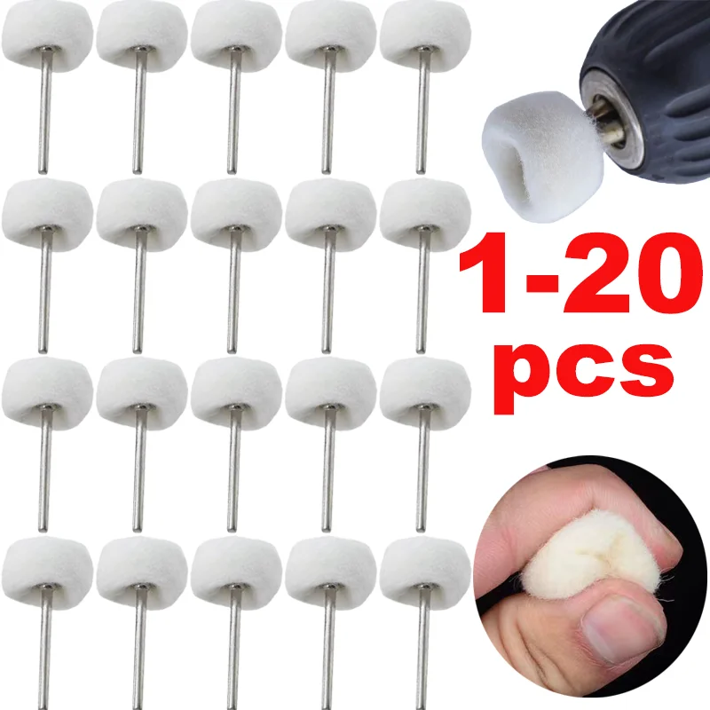 20Pcs Mini Nylon Grinding Sanding Head Abrasive Disc Felt High Quality 3mm Shank Buffing Polishing Wheel Brush Drill Rotary Tool