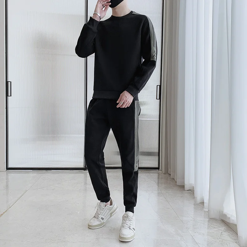 Men Sport Jacket Pullover Sweatshirt Tops Pant Sweater Trouser Long Sleeve Sweatsuits Sweatpants Set 2Pcs Suit Casual Streetwear