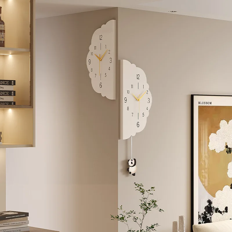 Modern Double-Sided Corner Wall Clock Iron Craft Aluminum Hands Stylish Design for Home Living Room Space Saving