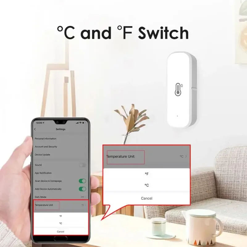 Tuya WiFi / ZigBee Temperature And Humidity Sensor Smart Home Indoor Hygrometer Thermometer SmartLife Via Alexa Google Assistant