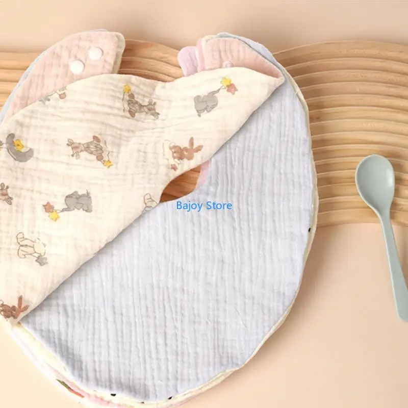 

63HE Cotton Baby Wipes Absorbent Drools Bandana Wipes for Teething Feeding 0-3 Years