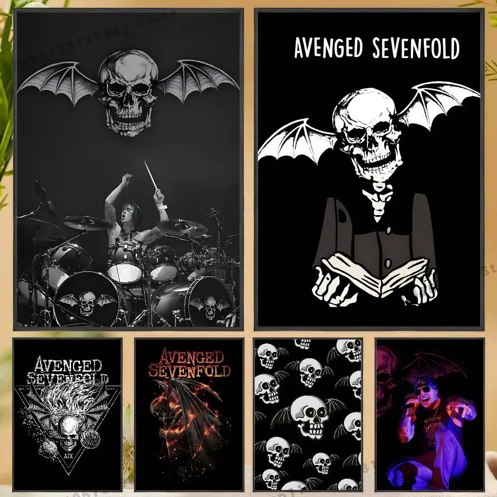 Rock Band A7X A-Avenged Sevenfold Poster Sticker Classic Art Painting for Home Bedroom Cafe Office Wall Decor