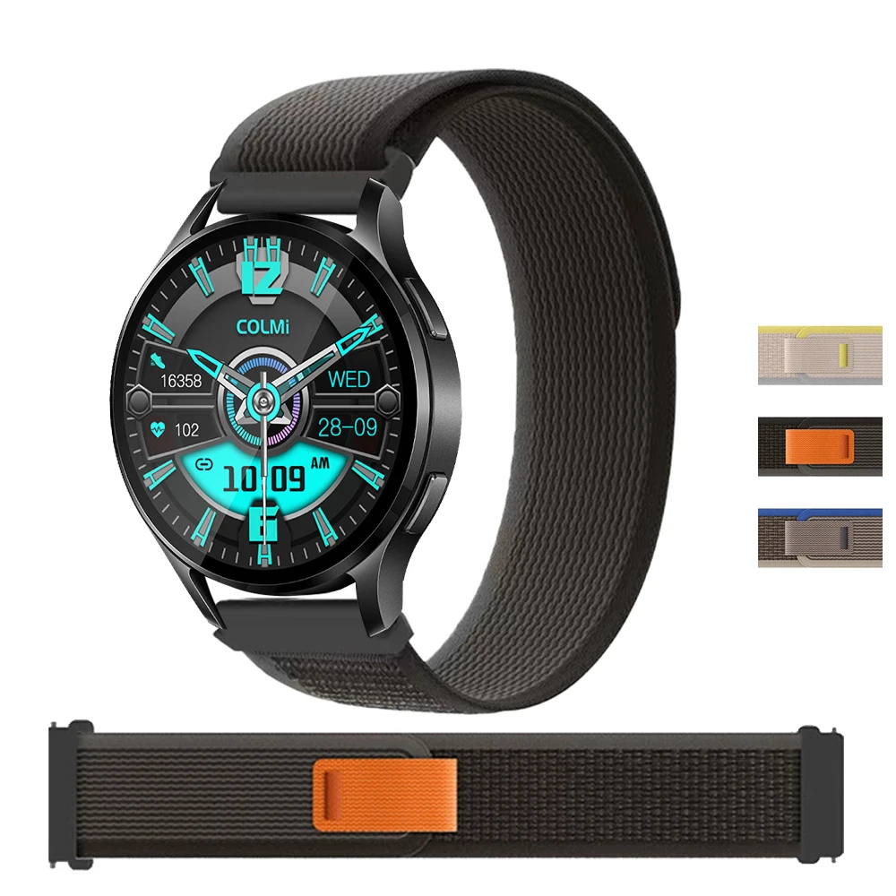 20mm 22mm Velcro Nylon Strap For COLMI i28 Ultra/V75 GPS/M42/P73 P71 P68 Braided Loop Watch Band For COLMI P28 Plus/C81 Bracelet