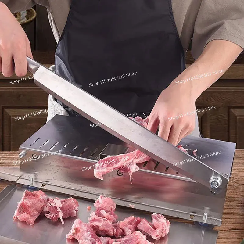Multi-Purpose Manual Meat Cutter - Slices Frozen Meat, Lamb Rolls, Bones | Kitchen Slicing Tool for Restaurant & Home Cooking