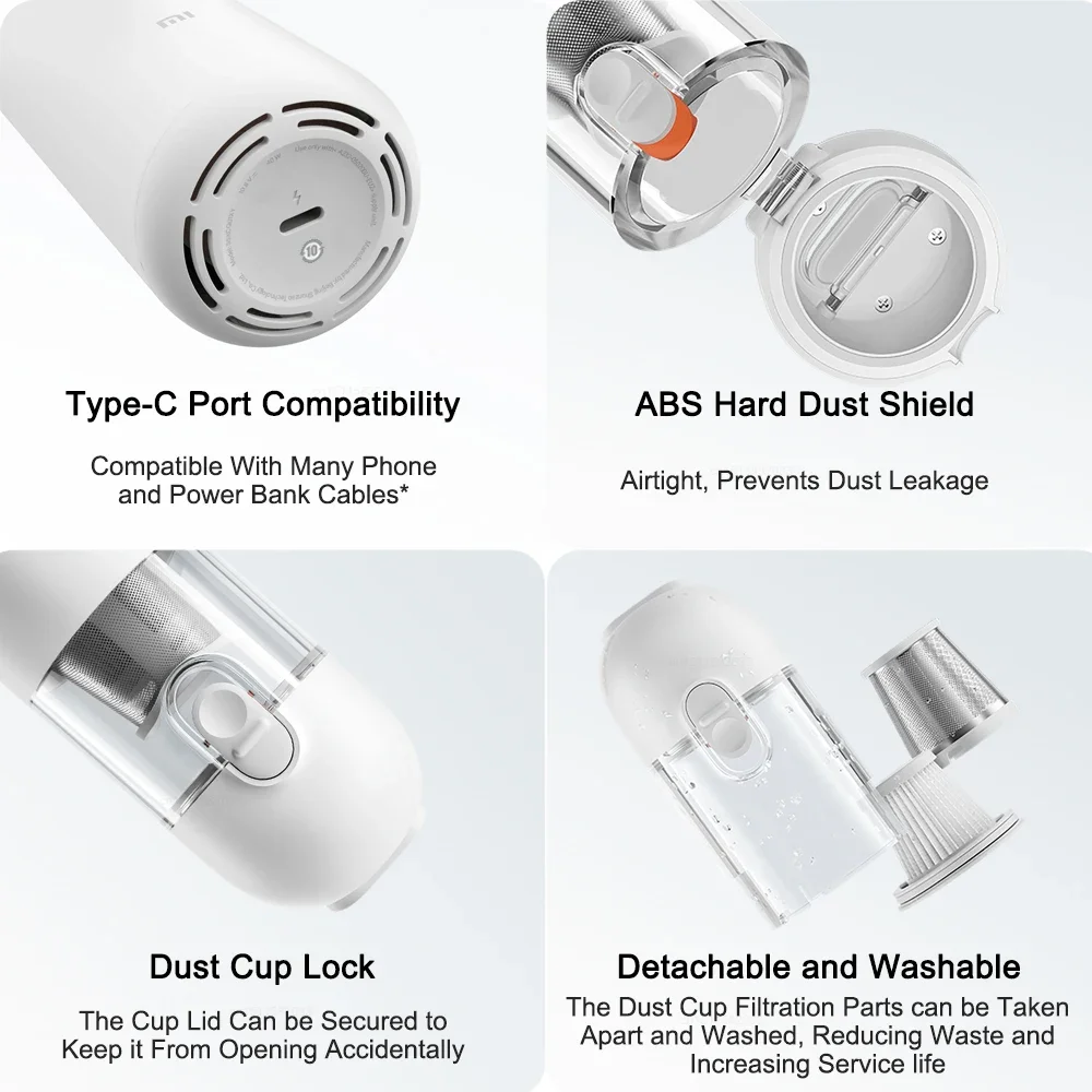 Xiaomi Hand Vacuum Cordless Rechargeable 13000Pa Pet Hair Portable Car Home Cleaning Lightweight Cordless Vacuum Handheld view 5