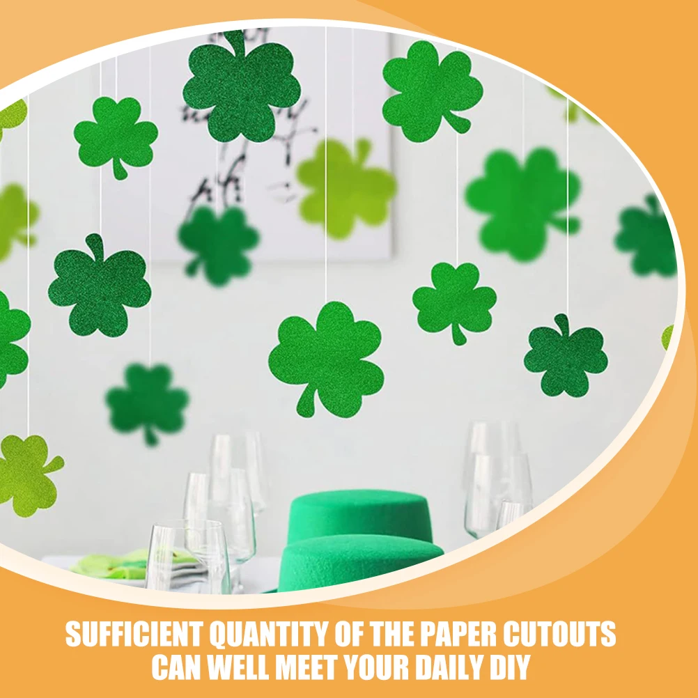 

45pcs Clover Stickers Shamrock Cutouts for St Patricks Day Decor Bulletin Board Paper Cutout Wall Art Classroom Accessory