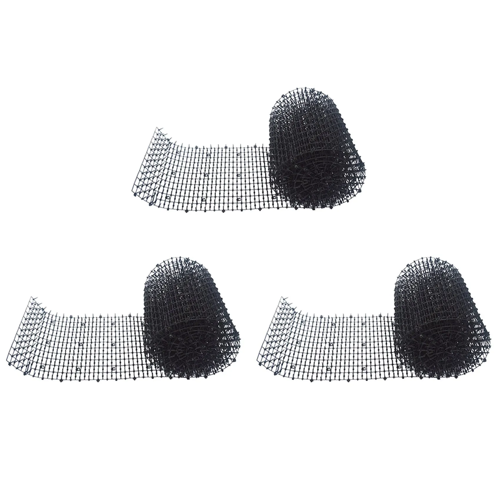 

AB33-3X Household Garden Cat Scat Mat Prickle Strip Anti Cat Dog Repellent Deterrent Spike Mat Garden Flower Plant-Black