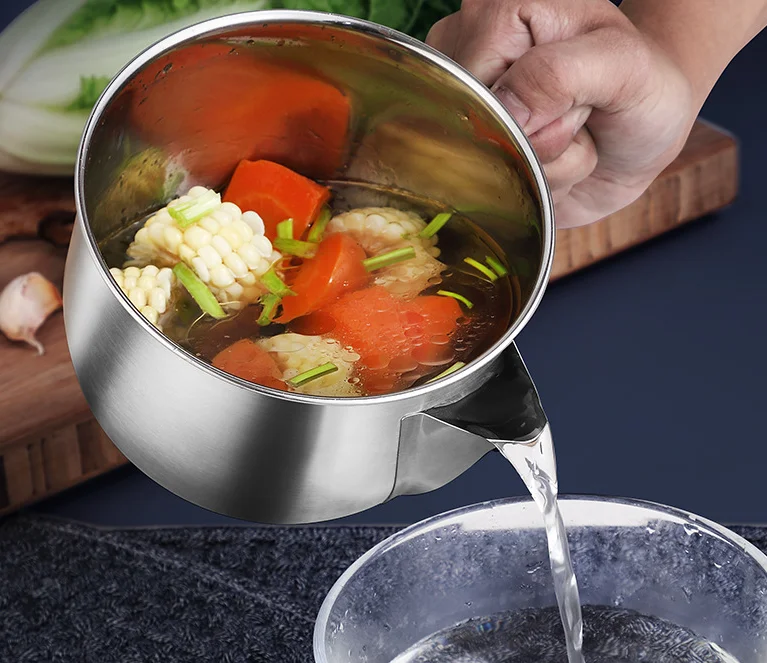 

304 Stainless Steel Oil Kettle Filter Pot Large Capacity Kitchen Household Leak Proof Kettle Dust Proof Oil Filter Pot
