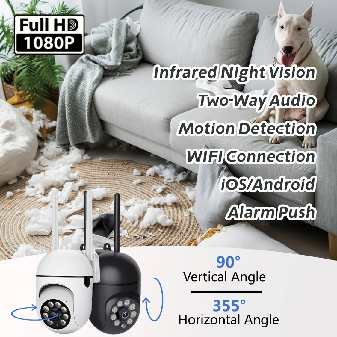 Ease Life App 2PCS Two-color  WiFi Surveillance Camera Color Night Vision Motion Tracking Indoor Outdoor Security Monitor Camera