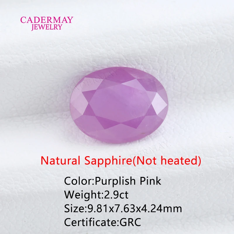 

Cadermay GRC Certificate Not Heated Natural Sapphire 2.9ct Oval Cut Purplish Pink Natural Sapphire Gemstones For Jewelry Making