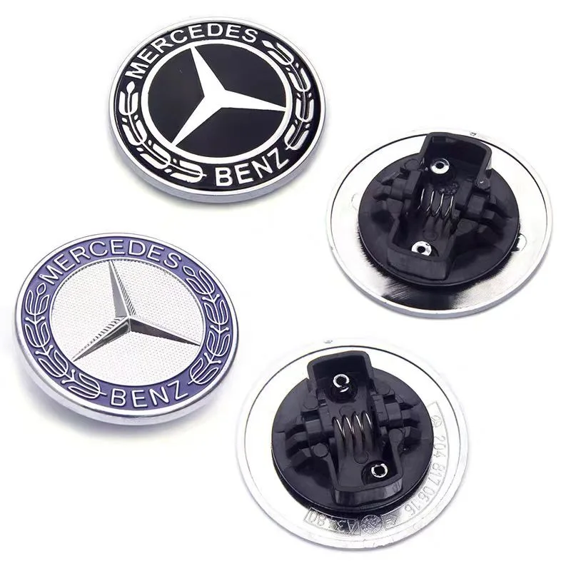 Metal Car Front Hood Badge Sticker Original Hood Flat Label Sticker For Mercedes Benz W203 W204 W205 New A/B/C/E Class C200L CLA