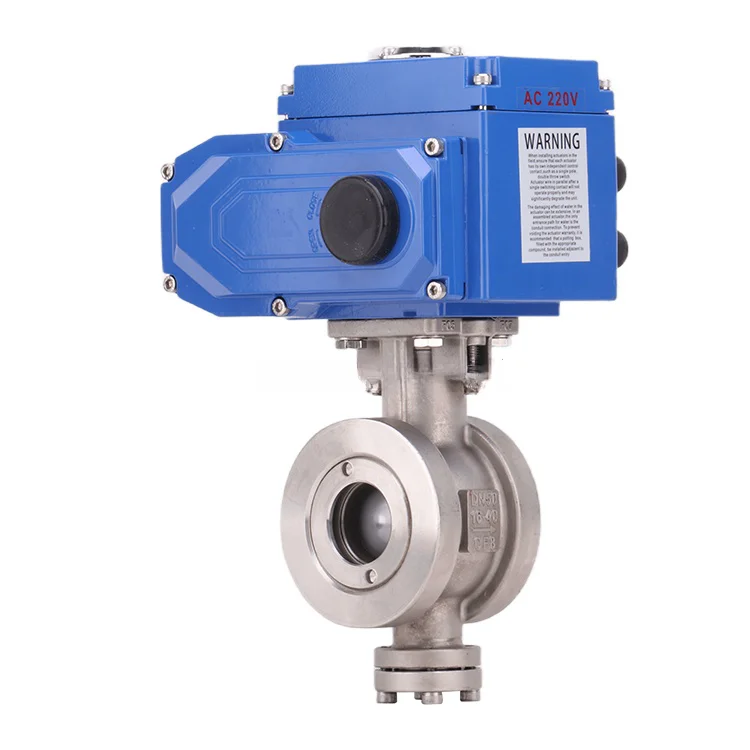 4-20mA Electric Actuator V-notch Flanged Ball Valves SS 304 Precise Flow Control Water Treatment V-Port Pneumatic Ball Valve