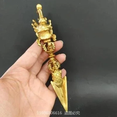 Exquisite pure copper gilded esoteric magic weapon demon subduing pestle home decoration