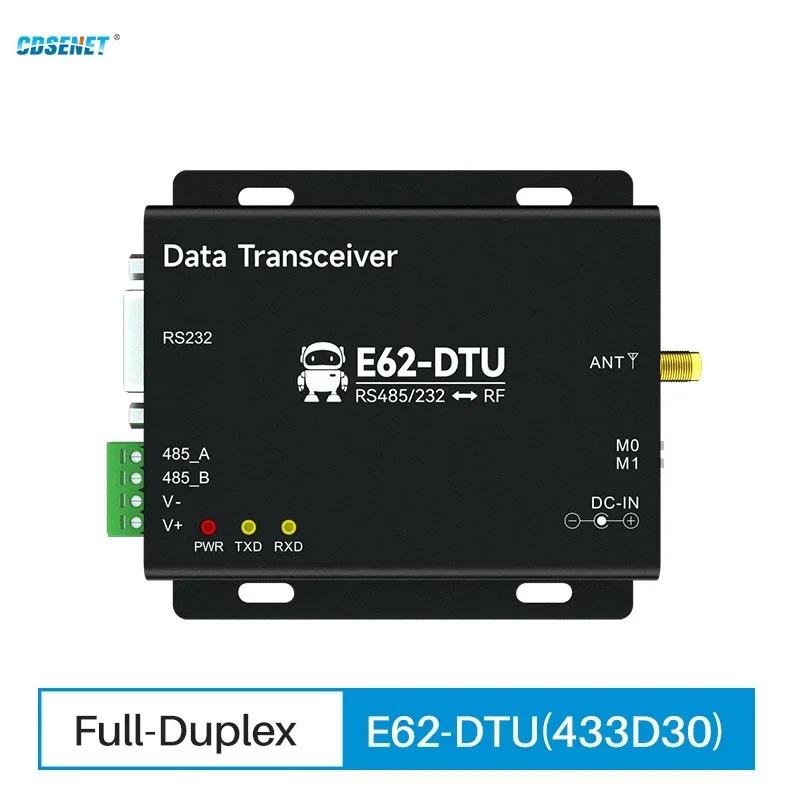 433MHz RS232 RS485 Full Duplex Continuous Transmission Frequency-hopping Wireless Transceiver CDSENET E62-DTU(433D30) 30dBm 3km
