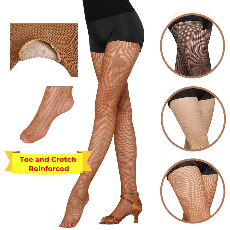 Adult 145cm-180cm Fishnet Dance Tights Women JAZZ Tap Modern Latin Classical Footed Pantyhose Basic Mesh Hosiery Stockings