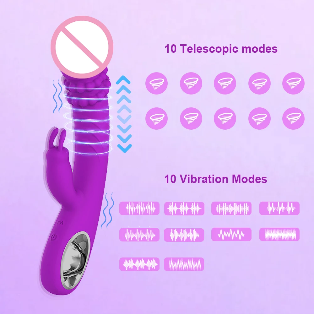 Powerful Rabbit Vibrator for Women G Spot Clitoris Stimulator Vagina Nipple Massage Dildo Masturbation Adults Sex Toy for Female